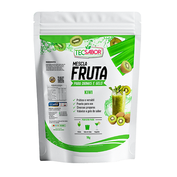 Frutas para Drinks e Gelos Sabor Kiwi 1 kg