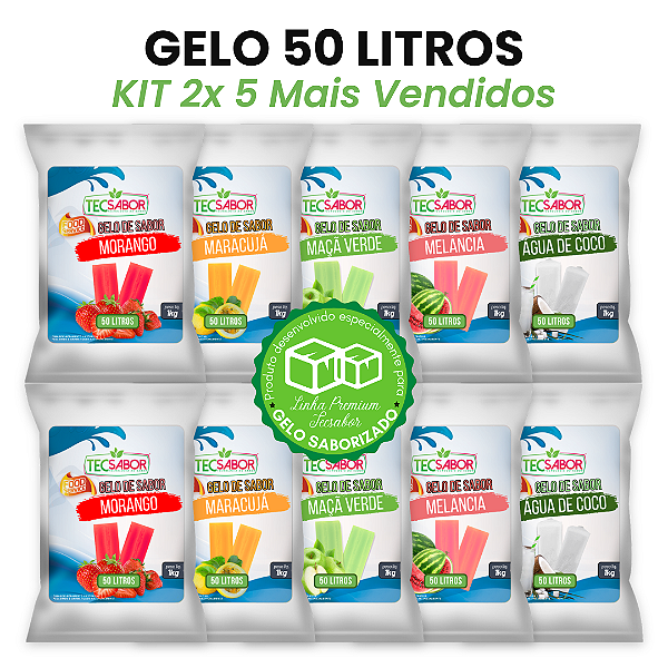 Kit Envio Full 2x 5 Gelos de Sabor 50 Litros - Mais Vendidos