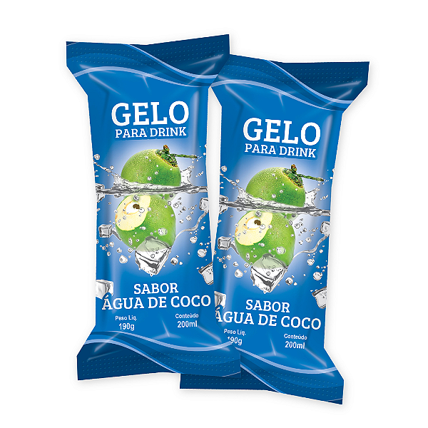 Embalagens Gelo Saborizado ÁGUA DE COCO - (200 unidades)