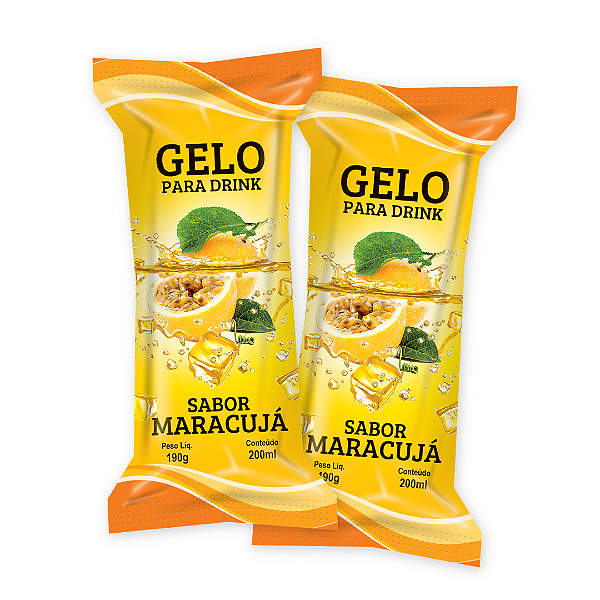 Embalagens Gelo Saborizado MARACUJÁ - (200 unidades)