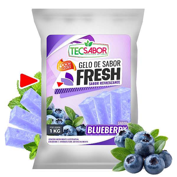 Gelo de Sabor Fresh Trident Blueberry 1 kg