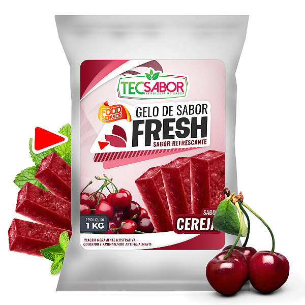 Gelo de Sabor Fresh Trident Cereja 1 kg