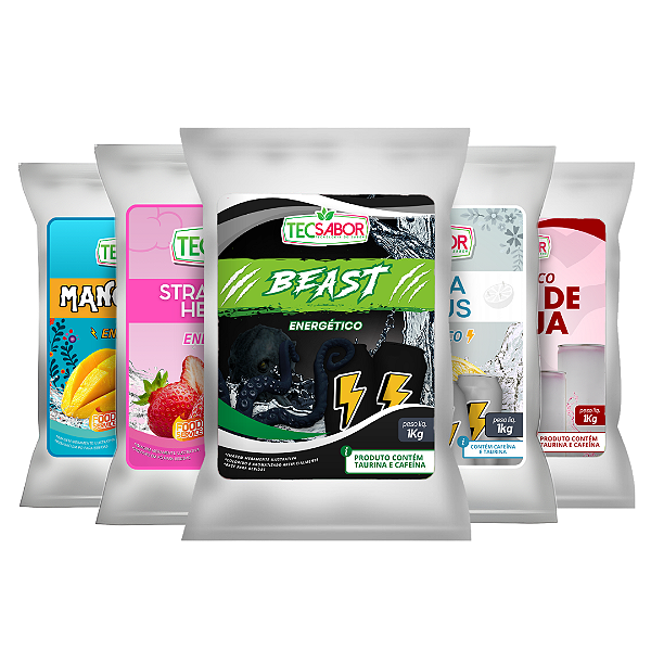 Energético Sabores Especiais - Base em Pó para Bebida Energética - Produz 20 litros Tecsabor