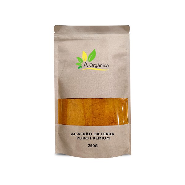Açafrão da Terra Puro Premium 250G, Curcuma Pura, alto teor de curcumina, sem glúten