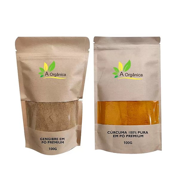 Combo Shot Matinal Cúrcuma mais Gengibre em pó 100g À Organica