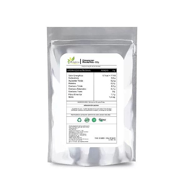 Cúrcuma Com Pimenta Preta em Pó Premium 500g