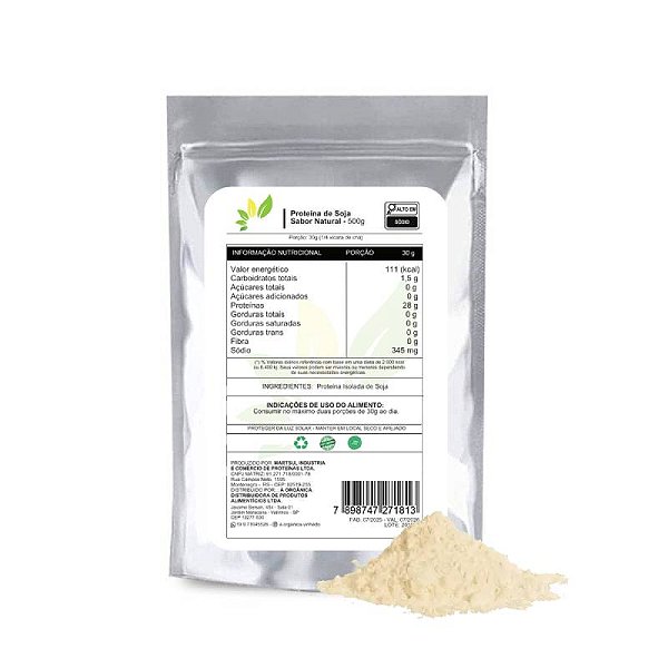 Proteina de Soja Isolada 28g de Proteina p/ dose Refil 500g