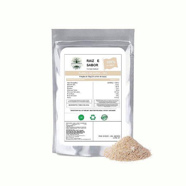 Farelo de aveia 1kg Raiz e Sabor