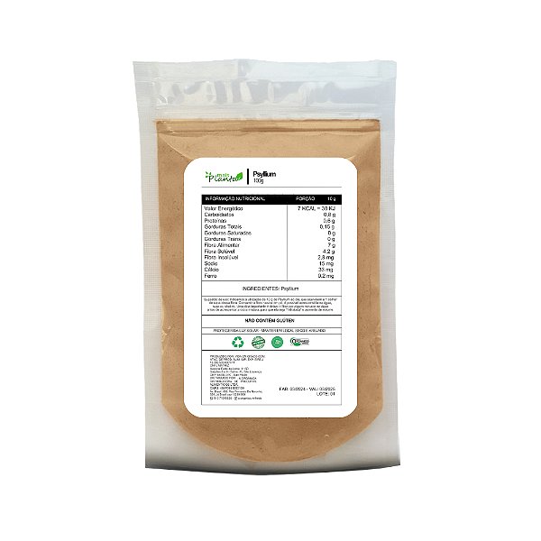 Psyllium Mais Planta 100g Puro Rico Em Fibras 100% Natural