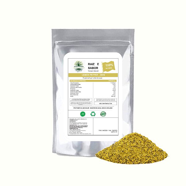 Lemon Pepper 200g, Raiz e Sabor Premium