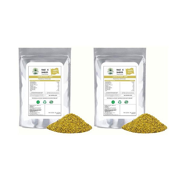 Lemon Pepper 500g, Raiz e Sabor Premium, Kit com 2
