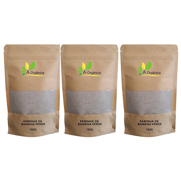 Kit 3 Farinha De Banana Verde Premium 100g, Sem Glúten E Sem Lactose