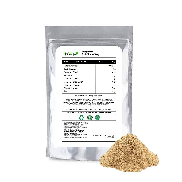 Marapuama em pó pura 500g Sabor Natural