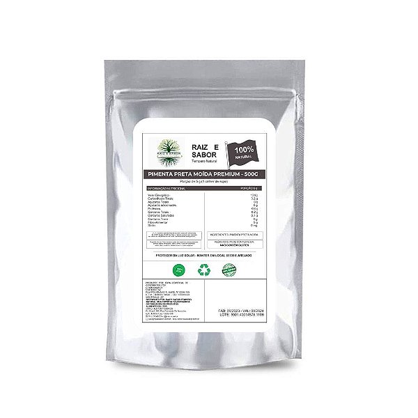 Pimenta Preta Moida Premium 500g Raiz e Sabor