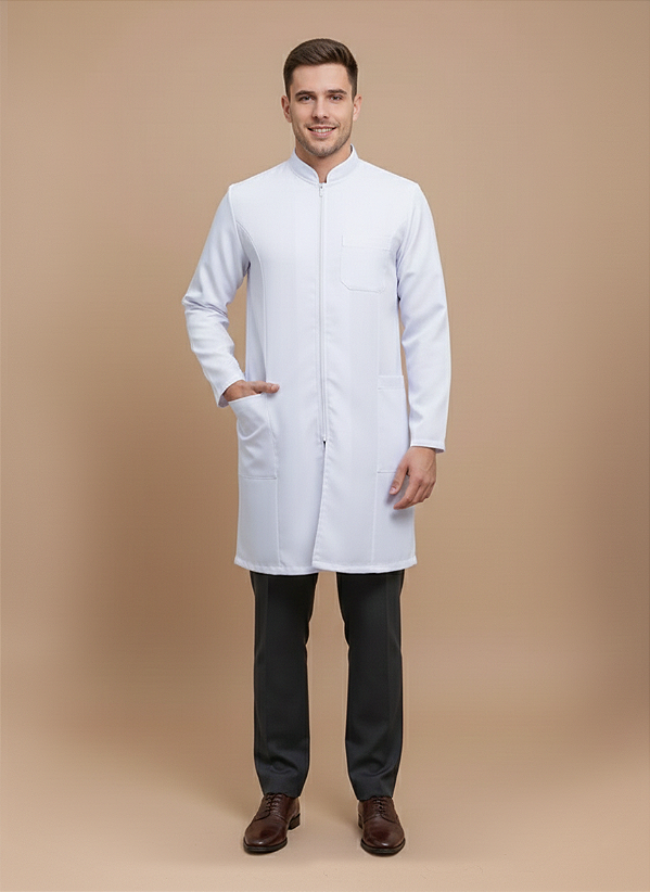 Jaleco Academic Masculino na cor Branco