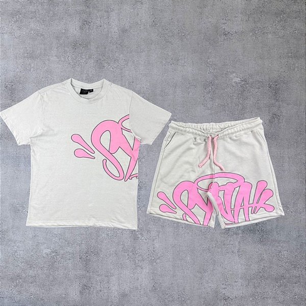 Conjunto Syna World Cinza e Rosa