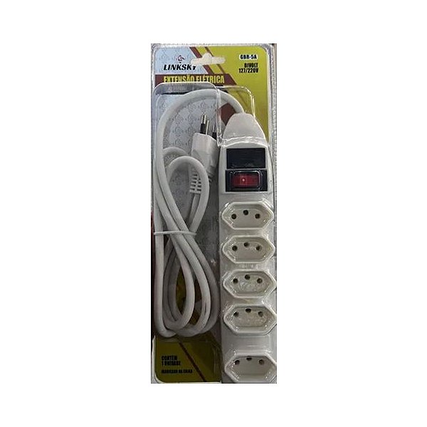 Extensão Elétrica LinkSky 5 Tomadas 1,5m Bivolt Preta