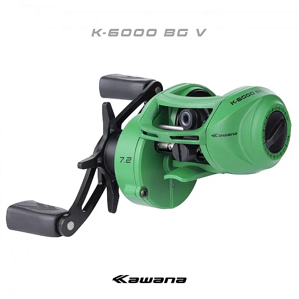 Carretilha 06 Rolamentos Maruri Kawana K-6000 BG Verde Esquerda