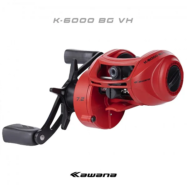 Carretilha 06 Rolamentos Maruri Kawana K-6000 BG Vermelho Esquerda