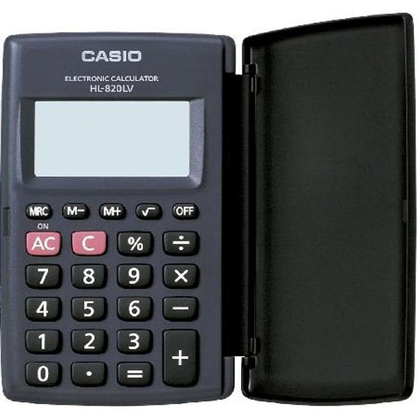 Calculadora de Bolso 8 Digitos C/TAMPA Preta