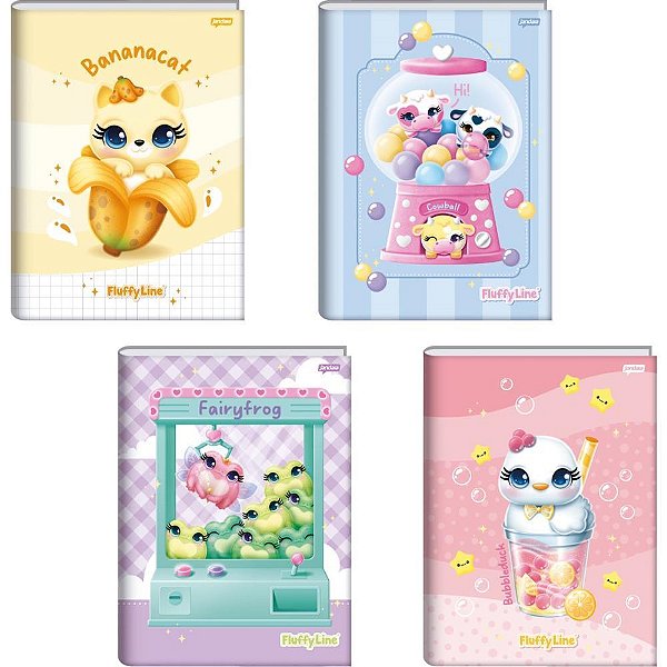 Caderno Brochura 1/4 Capa Dura FLUFFY 80FLS. PCT.C/05