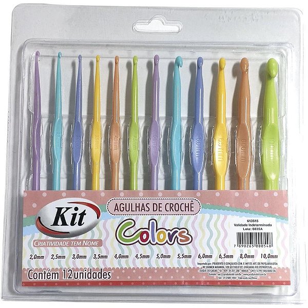 Agulha para Croche KIT C/12 Unidades Blister