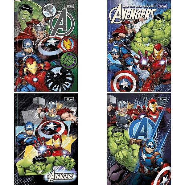 Caderno Brochura 1/4 Capa Dura Avengers 80FLS. PCT.C/05
