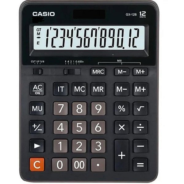 Calculadora de Mesa 12 DIG. Preta SOLAR/BATERIA (4971850032274)