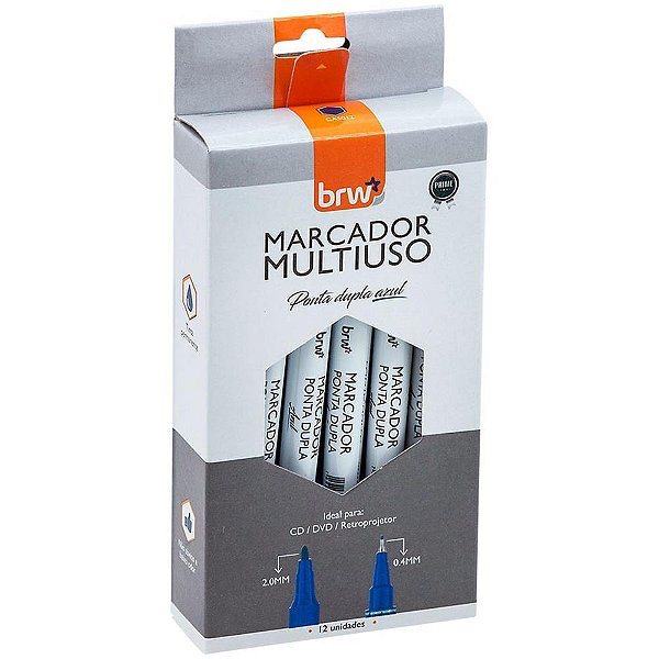 Caneta para CD 2.0MM Retro Ponta Dupla 2.0/0.4MM AZ CX.C/12