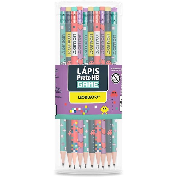 Lapis Preto Redondo Decorado Game HB C/BORRACHA (S) POTE-72