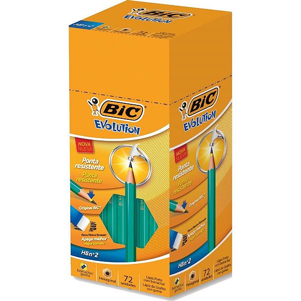 Lapis Preto Sextavado Evolution 2HB C/BORRACHA CX.C/72