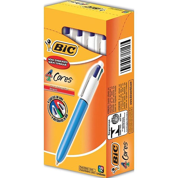 Caneta Esferografica BIC 4 Cores CX.C/12