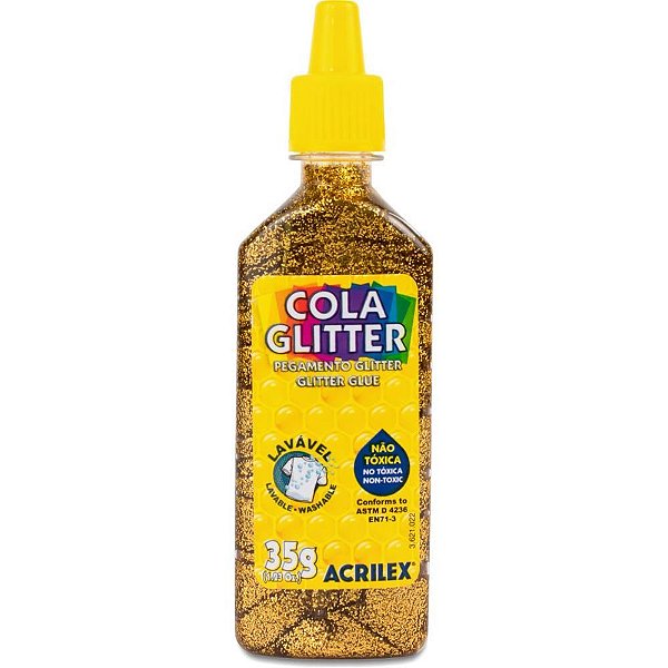Cola com Glitter Tubo 35G. Ouro Duzia
