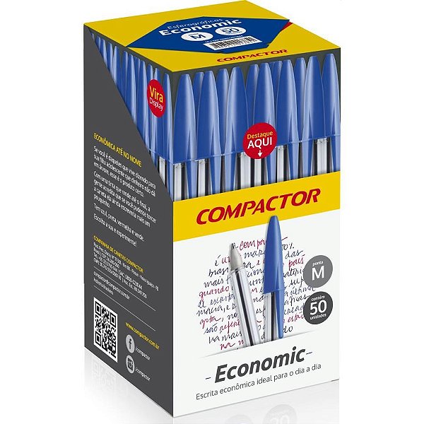 Caneta Esferografica Economic Cristal Azul CX.C/50