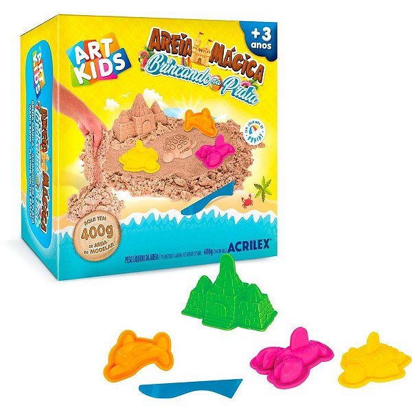 Massa Areia Brincando NA Praia 400G KIT