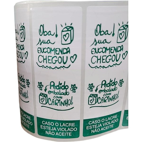 Etiqueta Adesiva Lacre OBA Sua ENCOMENDA100X35 RL.C/500
