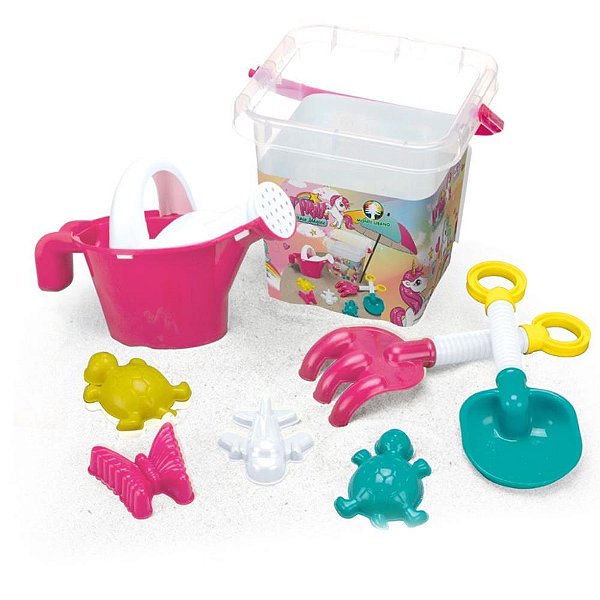 Baldinho de Praia Unicornio Magico KIT de Praia