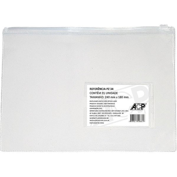 Pasta Malote Multiuso Cristal 24X18CM PCT.C/10