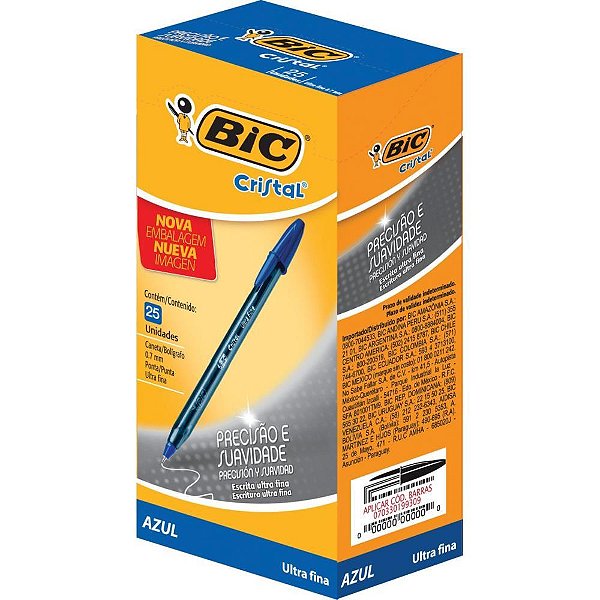 Caneta Esferografica Cristal ULTRA Fine Azul CX.C/25