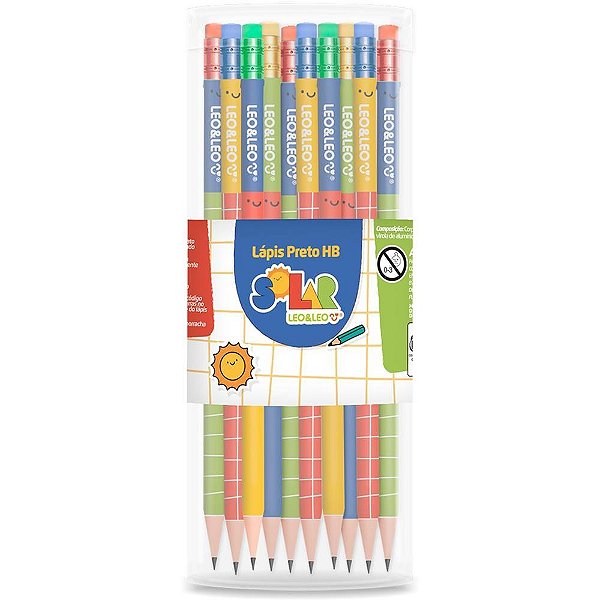 Lapis Preto Redondo Decorado Solar HB C/BORRACHA (S) POTE-72