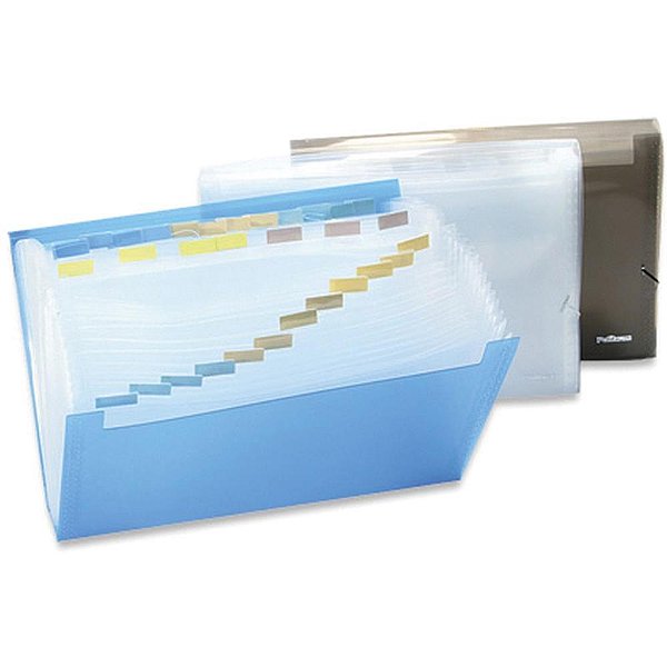 Pasta Sanfonada Plastica Oficio 31 Divisoes Cristal