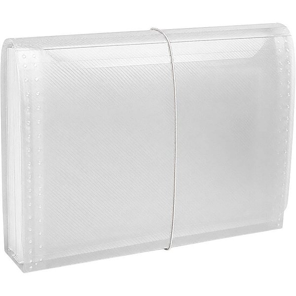 Pasta Sanfonada Plastica Duplicata 31 Divisoes Cristal
