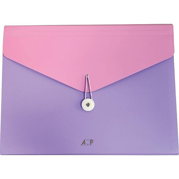 Pasta Sanfonada Plastica A4 CANDY 12DIVISOES ROSA/LILAS