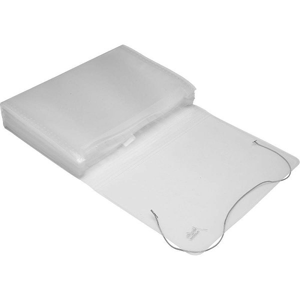 Pasta Sanfonada Plastica A4 31 Divisoes Cristal