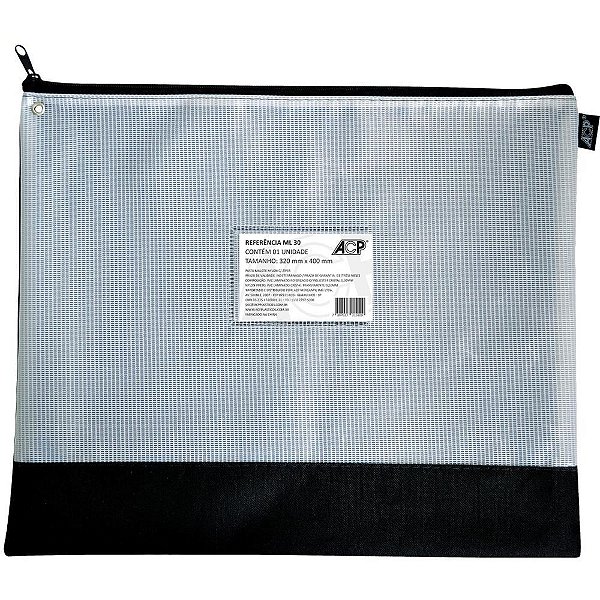 Pasta Malote NYLON C/ZIPER 32X40CM PT PCT.C/05