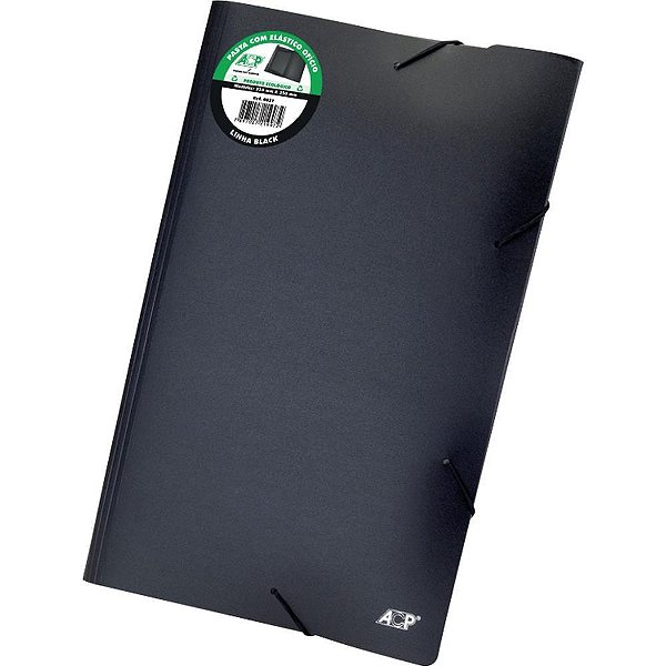 Pasta ABA Elastica Plastica Oficio Linha BLACK PCT.C/10