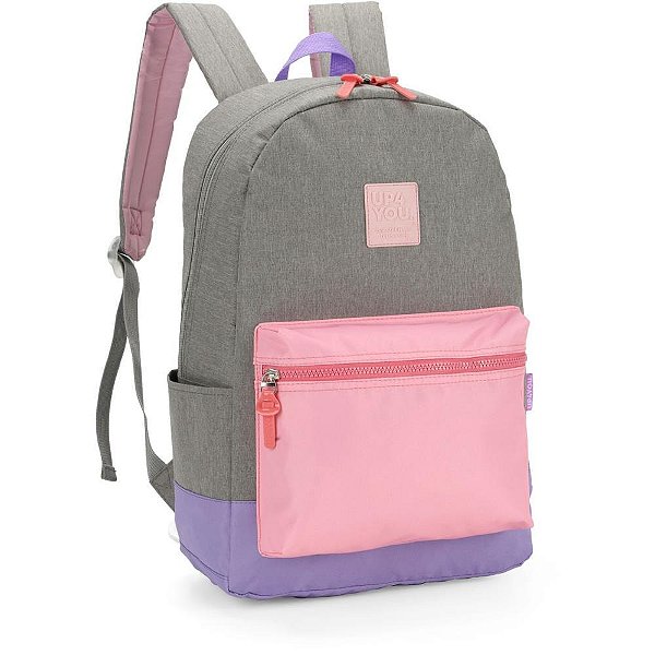Mochila UP4YOU G Cinza C/ROSA