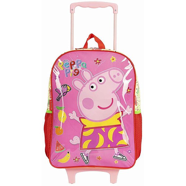 Mochila Infantil com Rodinha Peppa PIG Fruits G 50CM