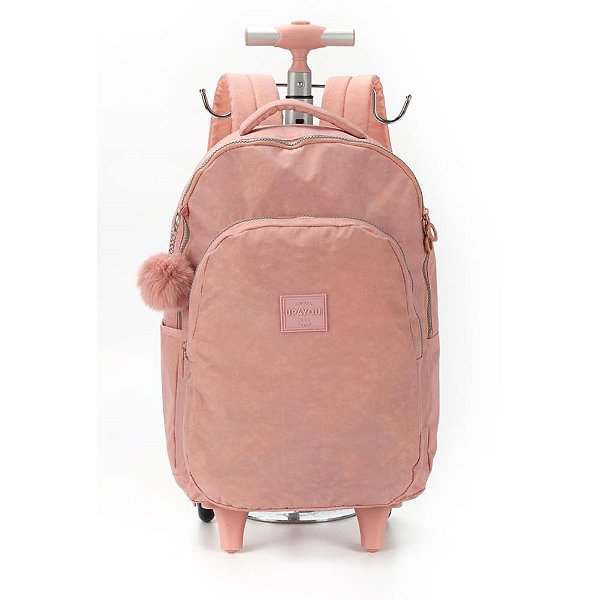 Mochila com Rodinha UP4YOU Crinkle G Nude