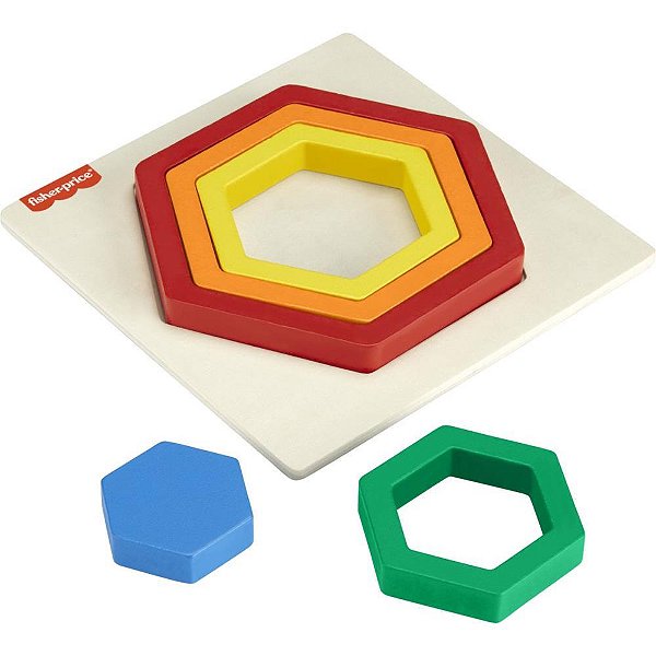 Fisher Price Wood QUEBRA- Cabeça ARCO íris 5PC Sortido